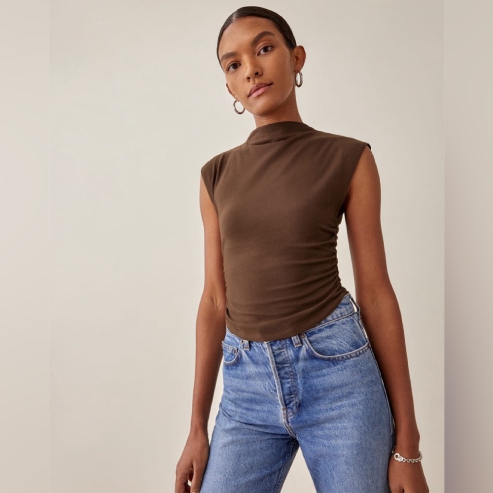 Reformation Brown Mock Neck Tank